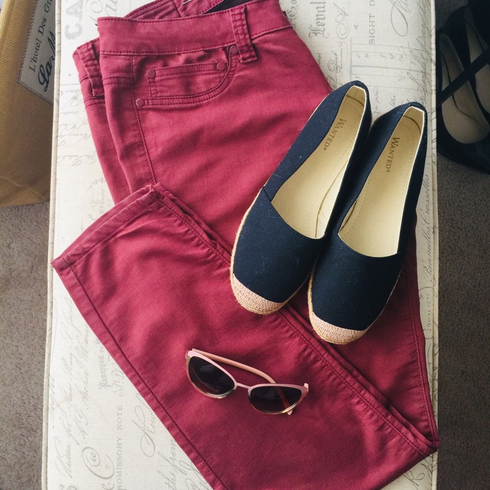 Vintage Brick Red Stretch Jeans